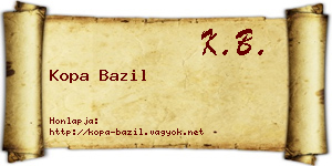 Kopa Bazil névjegykártya